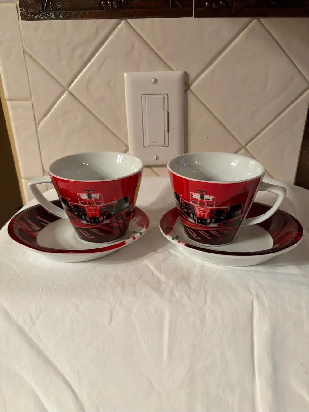 HTF NWOB set of 2 Ferrari cappuccino Cups and Saucers